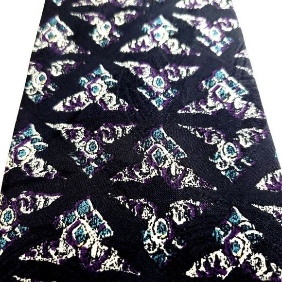Robert Talbott Best Of Class Nordstrom Blue Purple Teal Print Geometric Silk Tie - Picture 2 of 7